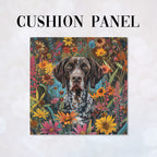 CUSHION Panel Floral German Shorthaired Pointer CP-319
