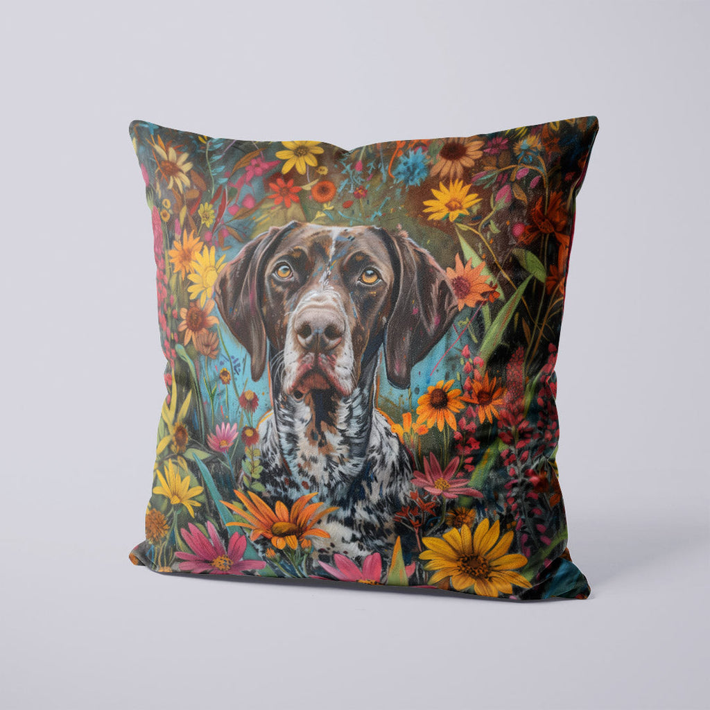 CUSHION Panel Floral German Shorthaired Pointer CP-319
