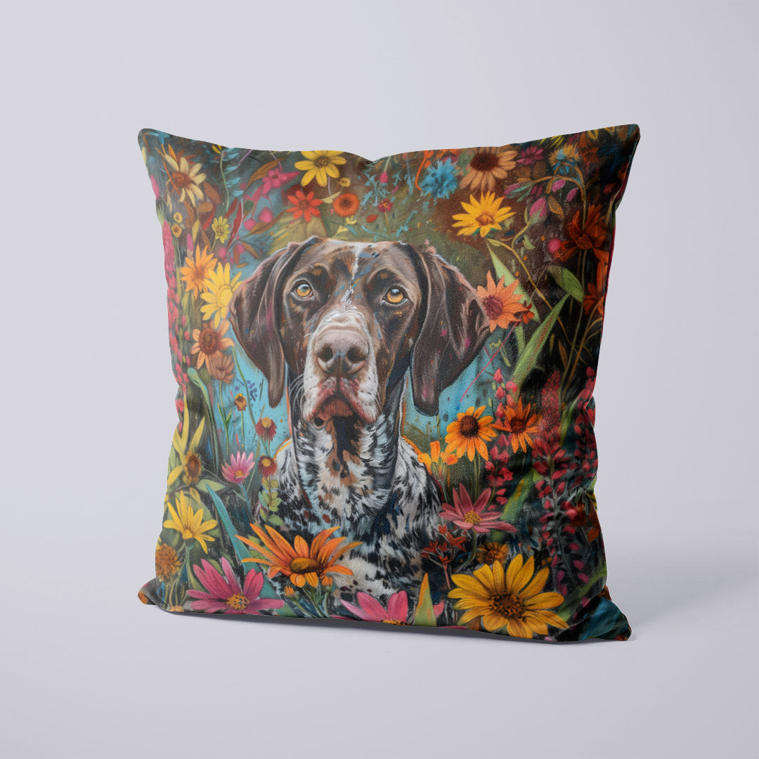 CUSHION Panel Floral German Shorthaired Pointer CP-319