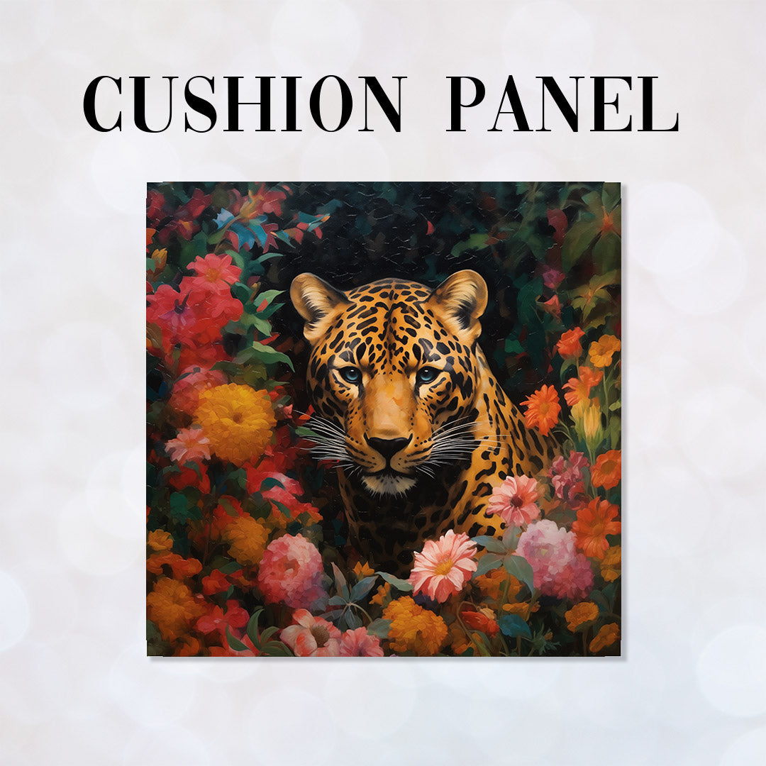 CUSHION Panel Floral Jaguar Painting CP-321