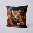 CUSHION Panel Floral Jaguar Painting CP-321