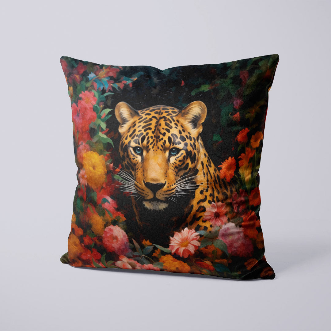 CUSHION Panel Floral Jaguar Painting CP-321