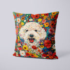 CUSHION Panel Floral Poodle Pup CP-322