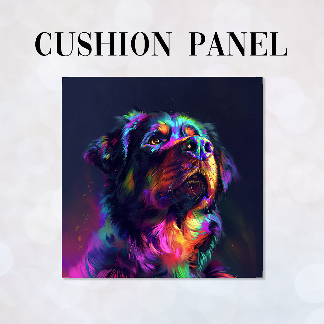 CUSHION Panel Neon Rottweiler CP-334