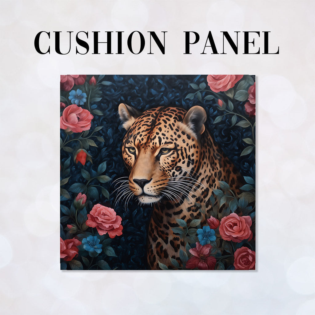 CUSHION Panel Night Rose Leopard CP-335