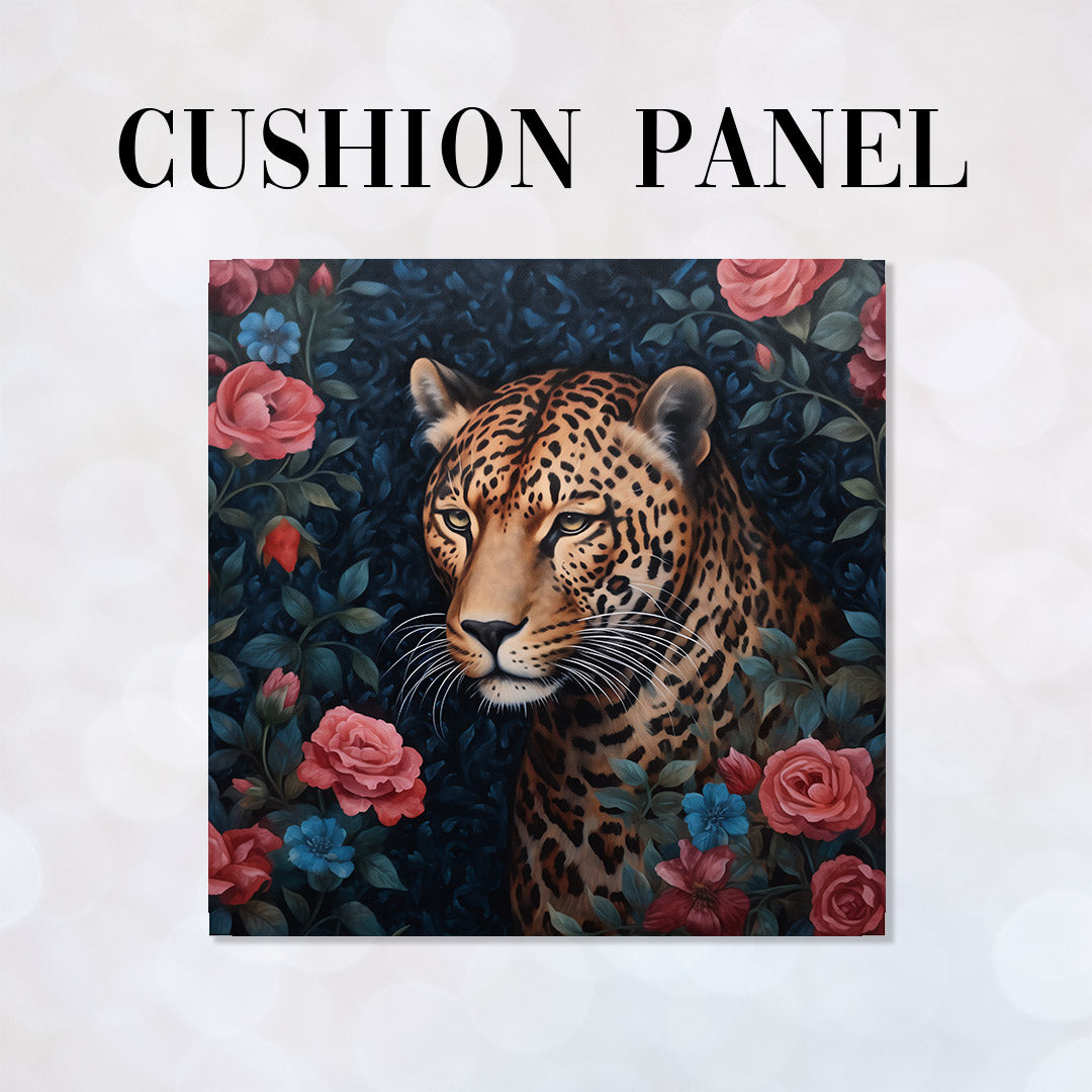CUSHION Panel Night Rose Leopard CP-335