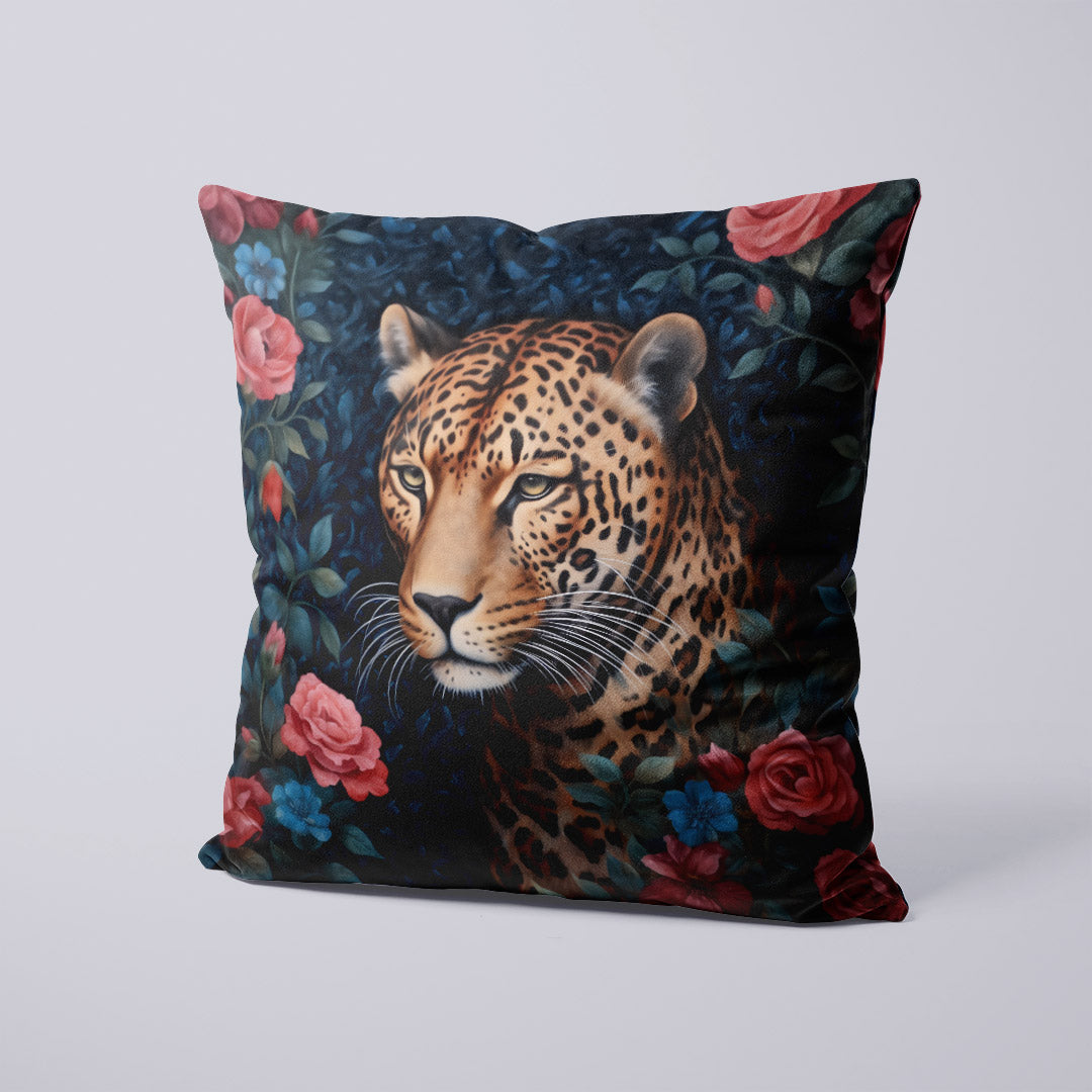 CUSHION Panel Night Rose Leopard CP-335