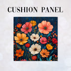 CUSHION Panel Retro Flowers Dark CP-341