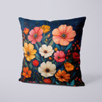 CUSHION Panel Retro Flowers Dark CP-341
