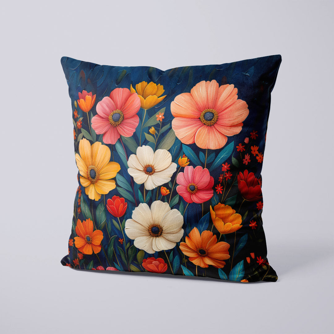 CUSHION Panel Retro Flowers Dark CP-341