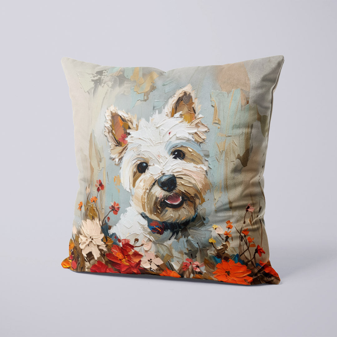 CUSHION Panel Westie Painting CP-343
