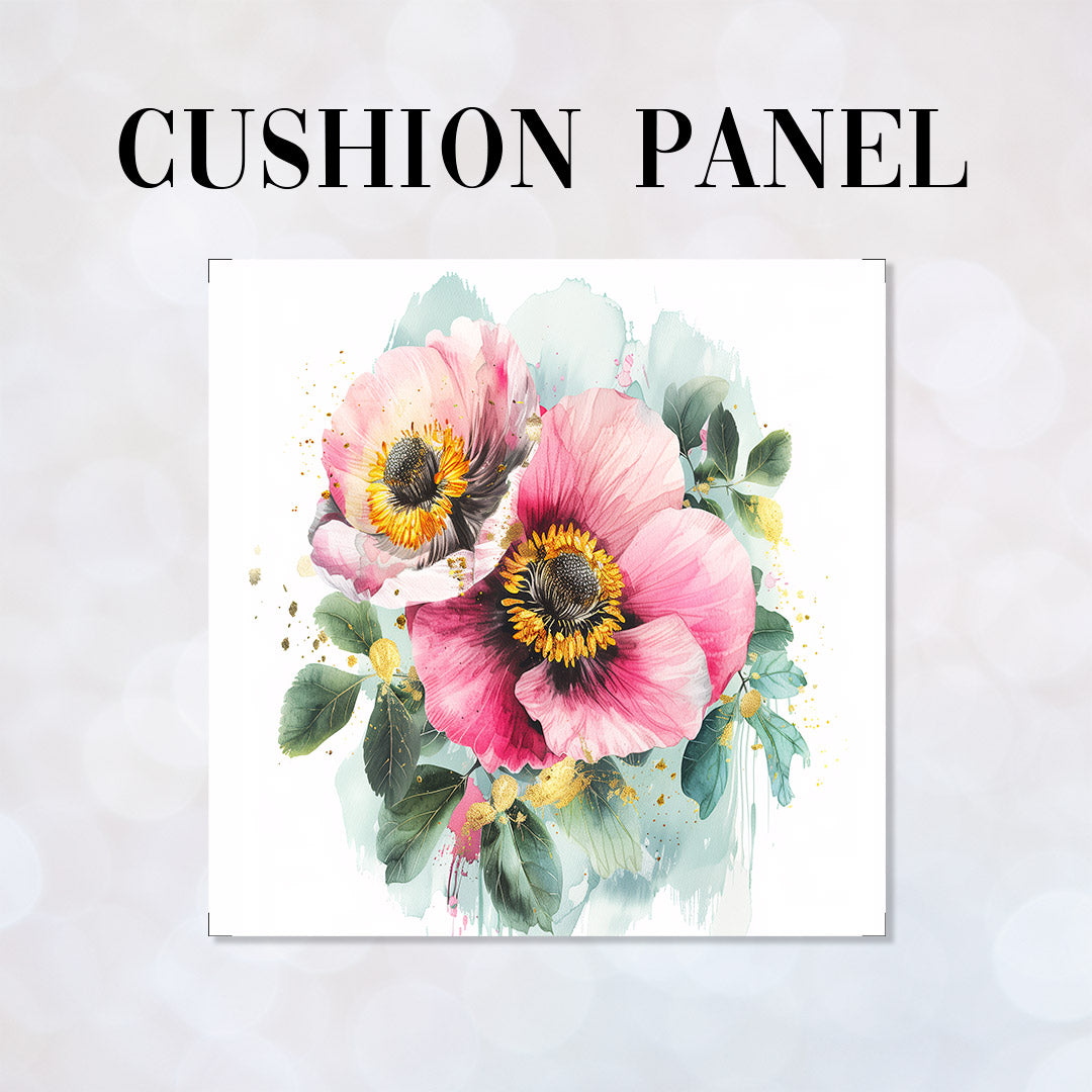 CUSHION Panel Shabby Chic Flowers White CP-351