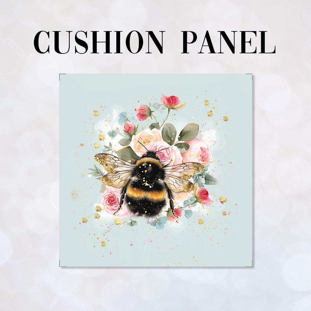 CUSHION Panel Shabby Chic Floral Bee CP-355
