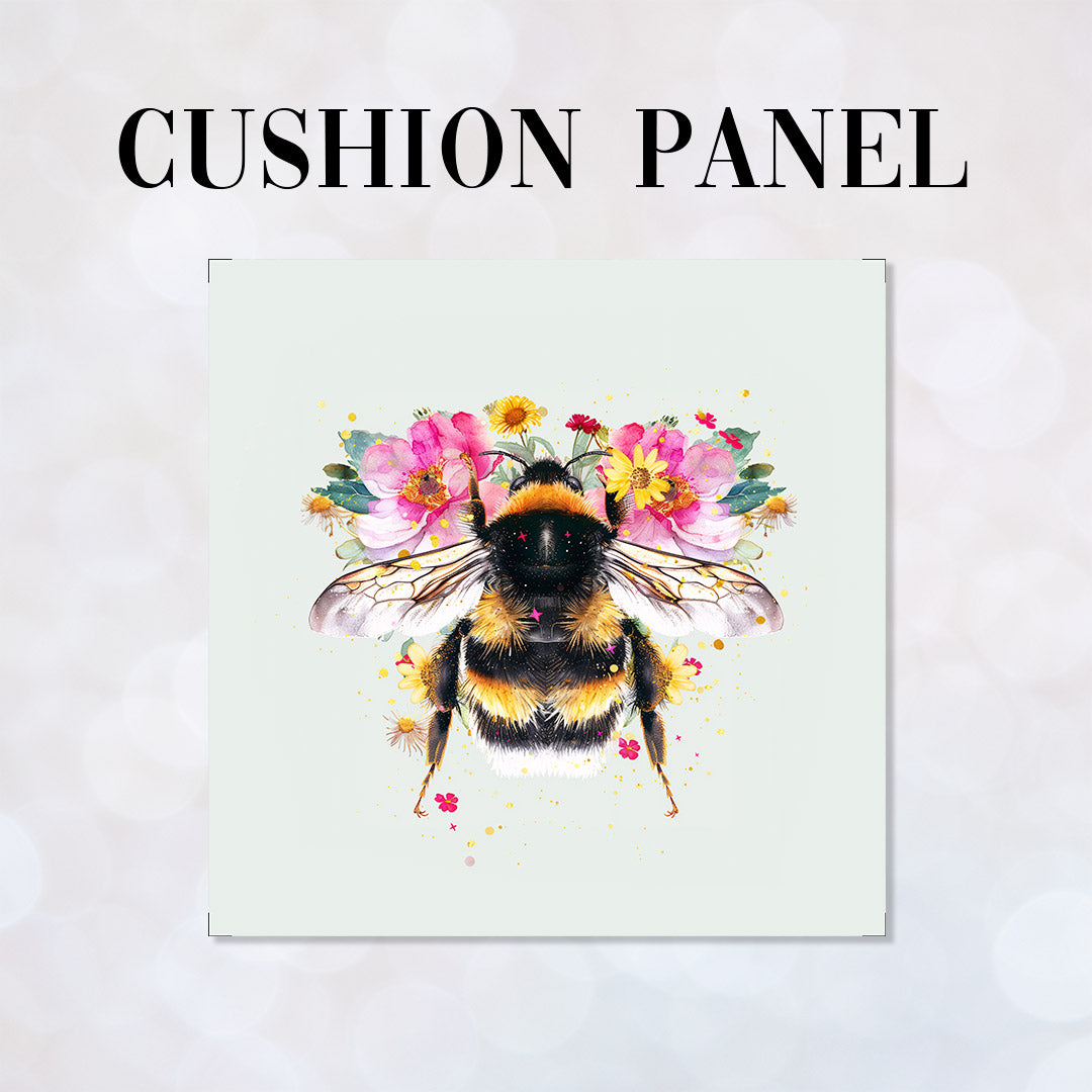 CUSHION Panel Floral Bee CP-356