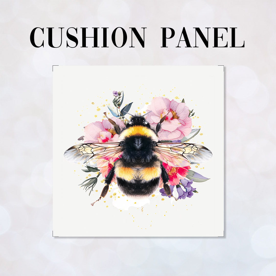 CUSHION Panel Floral Bee Light CP-362