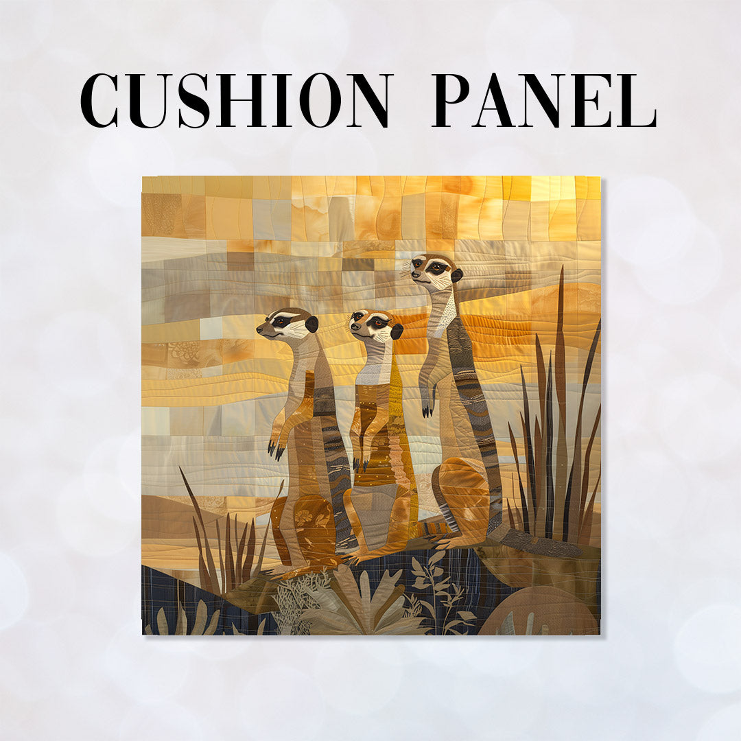 CUSHION Panel Quilted Meerkats CP-373