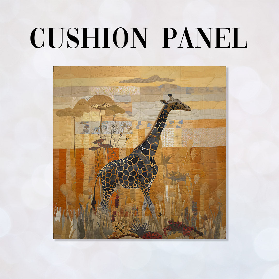 CUSHION Panel Quilted Giraffe CP-376