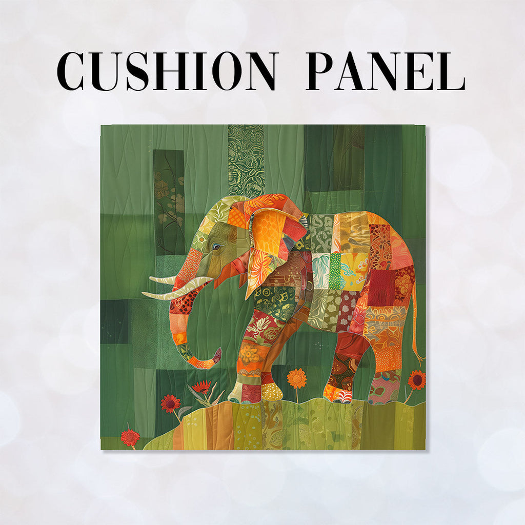 CUSHION Panel Patchwork Elephant 2 CP-385