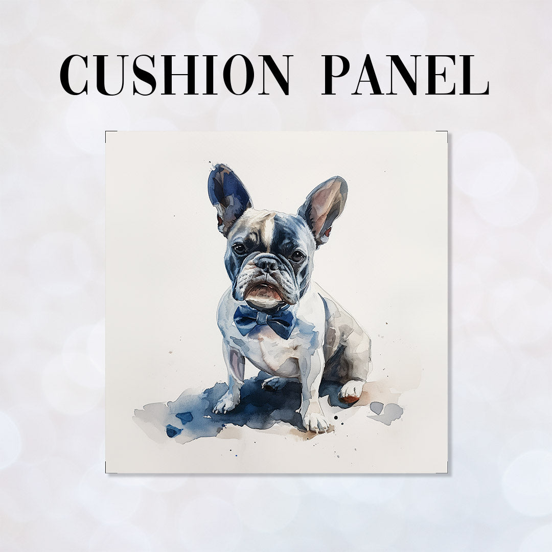 CUSHION Panel French Bulldog With Bow CP-401