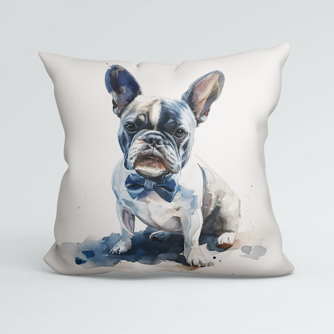 CUSHION Panel French Bulldog With Bow CP-401