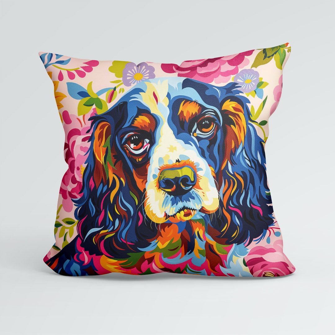CUSHION Panel Colourful Spaniel CP-402
