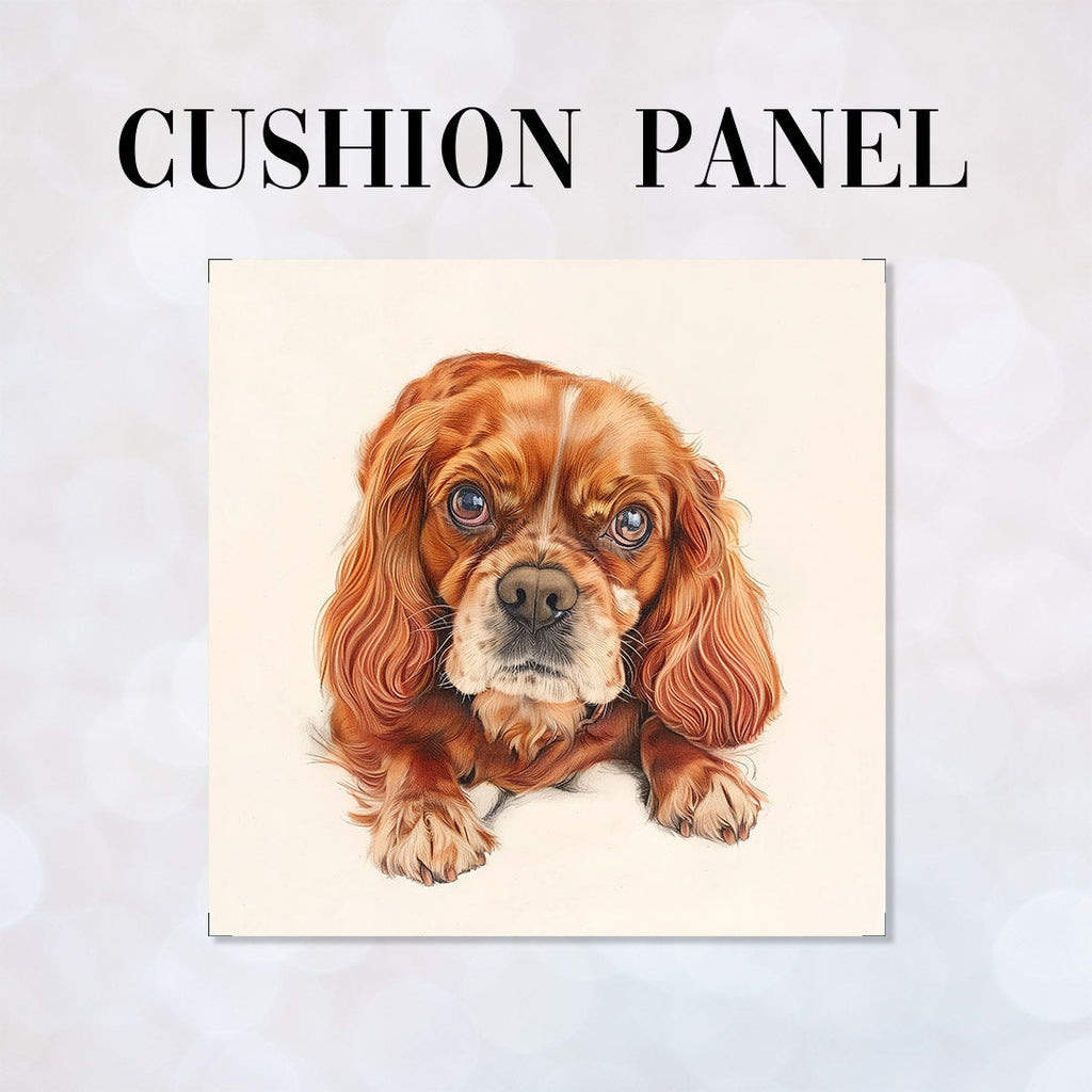CUSHION Panel Ruby Cavalier Spaniel CP-404