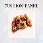 CUSHION Panel Cute Ruby Cavalier Spaniel CP-406