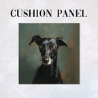 CUSHION Panel Black Greyhound CP-409