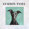 CUSHION Panel Black Greyhound On Mint CP-410