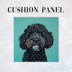CUSHION Panel Black Cockapoo Dog CP-416