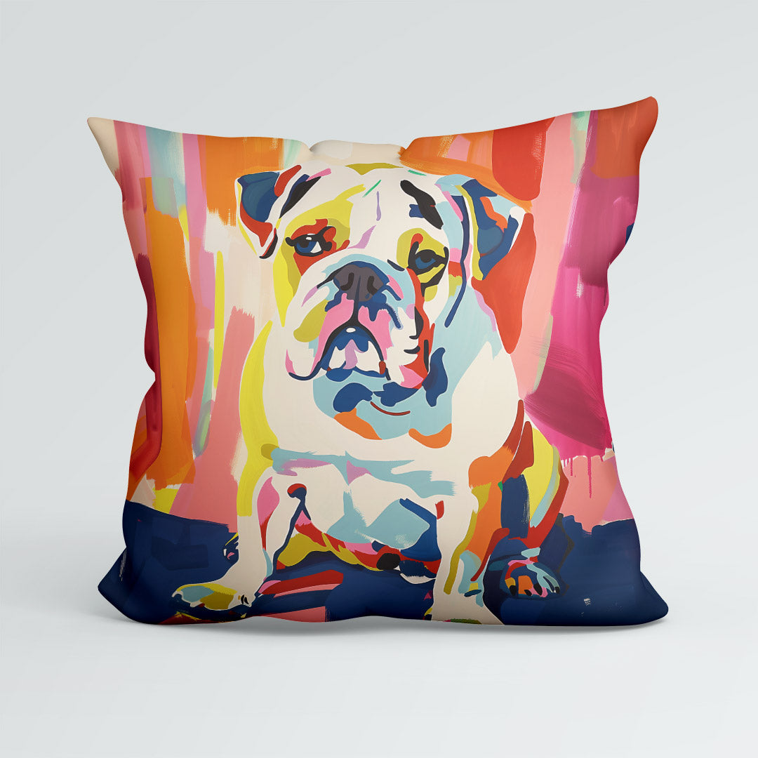 CUSHION Panel Colourful Bulldog CP-418