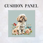 CUSHION Panel Floral Maltese Dog CP-420