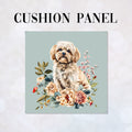 CUSHION Panel Floral Maltese Dog 2 CP-421