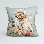 CUSHION Panel Floral Maltese Dog 2 CP-421