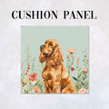 CUSHION Panel Floral Brown Cocker Spaniel 2 CP-424