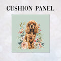 CUSHION Panel Floral Brown Cocker Spaniel 3 CP-425