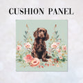 CUSHION Panel Floral Brown Cocker Spaniel 4 CP-427