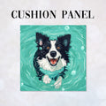 CUSHION Panel Swimming Border Collie Dog CP-429