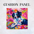 CUSHION Panel Colourful Border Collie Dog CP-430