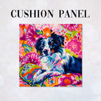 CUSHION Panel Colourful Border Collie Dog CP-430