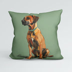 CUSHION Rhodesian Ridge Dog Green CP-437