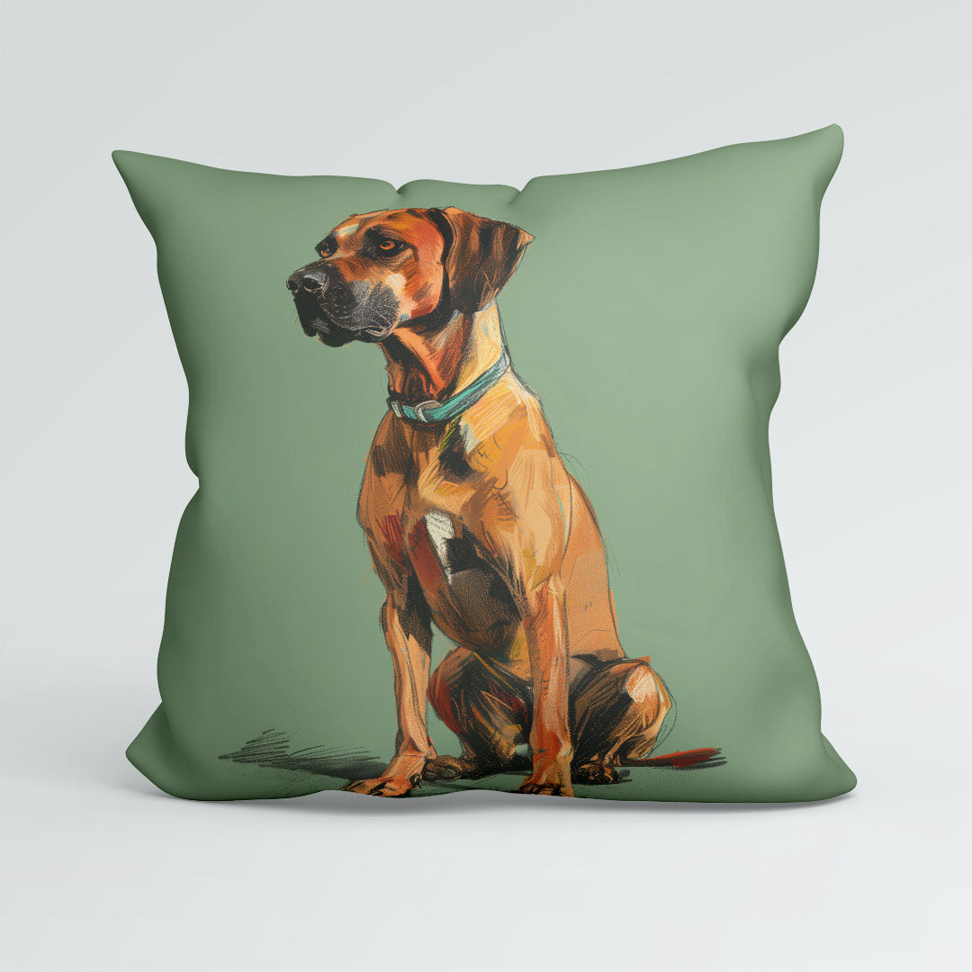 CUSHION Rhodesian Ridge Dog Green CP-437