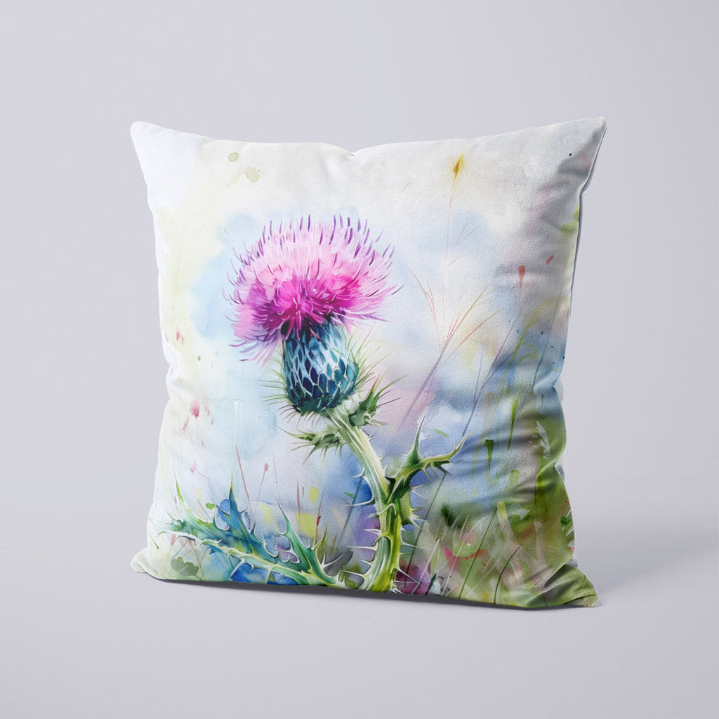 CUSHION Watercolour Thistle 1 CP-438