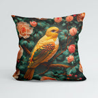 CUSHION Floral Yellow Bird CP-444
