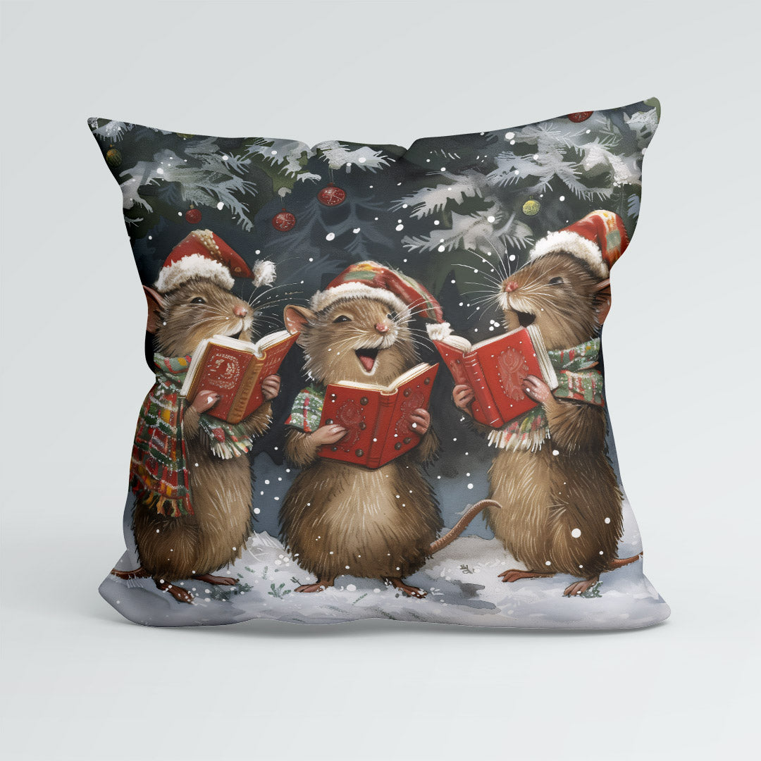 CUSHION Caroling Mice CP-466