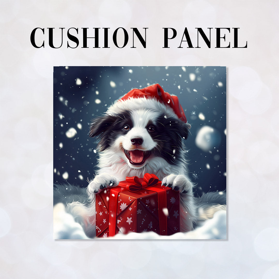 CUSHION Christmas Border Collie Dog CP-469
