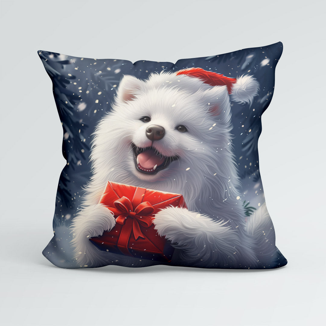 CUSHION Christmas Samoyed Dog CP-471