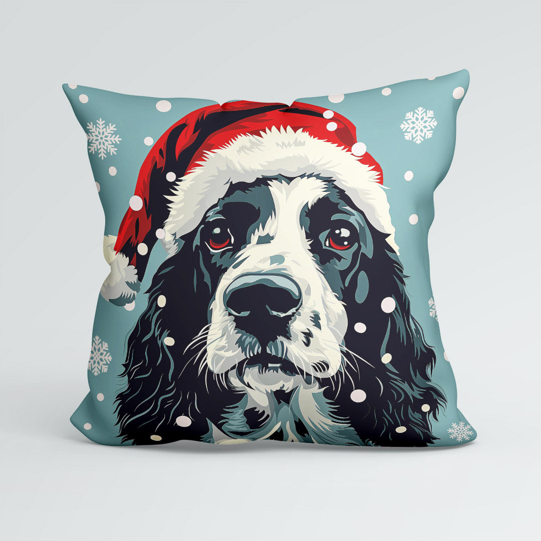 CUSHION Christmas Spaniel Dog CP-472