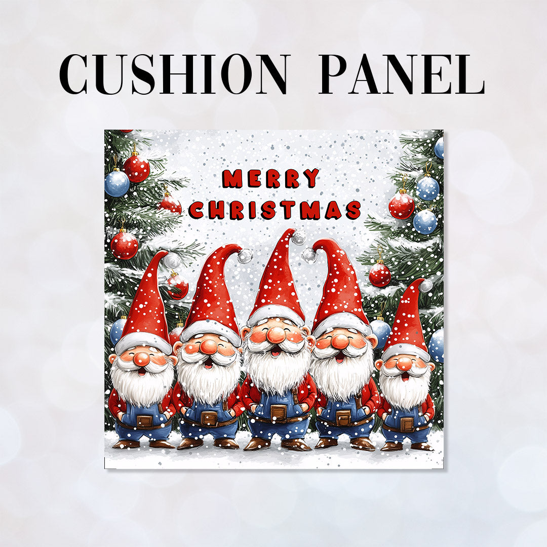 CUSHION Panel Singing Merry Gnomes CP-478