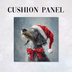 CUSHION Panel Winter Grey Lurcher Dog CP-483